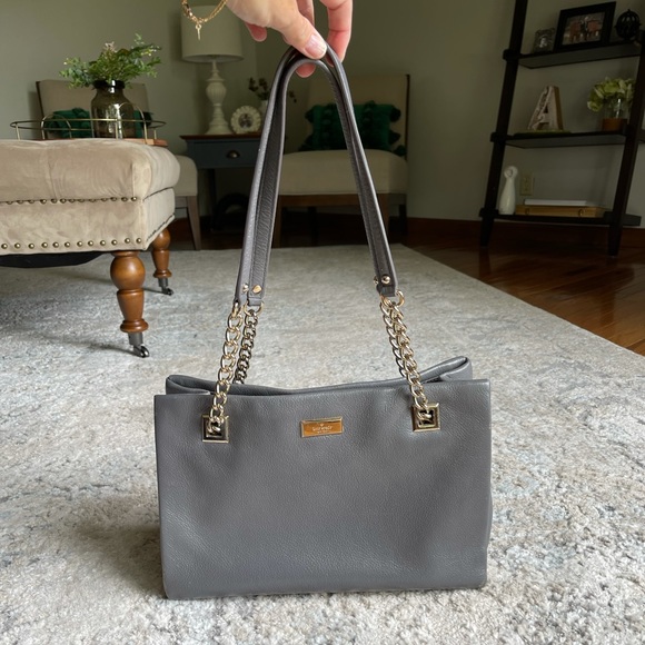 Kate Spade Grey Leather Shoulder Handbag - Picture 2 of 14